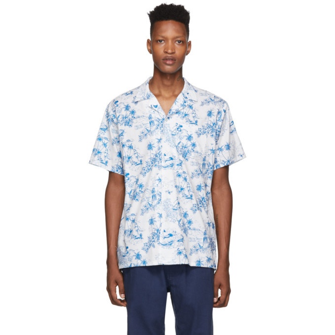 Photo: Bather White and Blue Toile Shirt