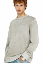 Diesel Jumper with faded reverse print - Knitwear Mens in Grey