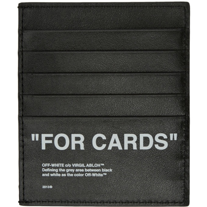 Off-White Black Quote Card Holder Off-White