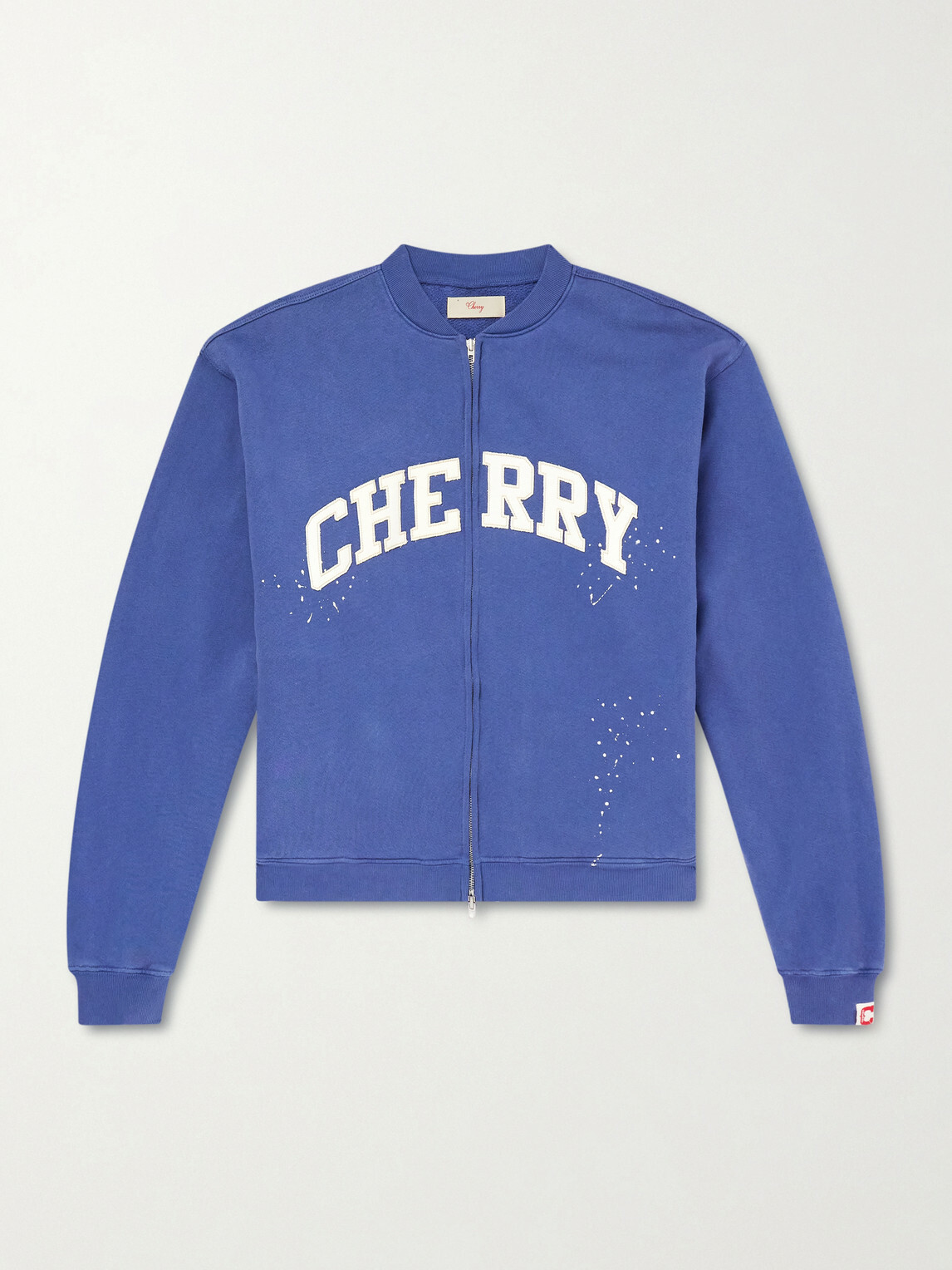 Cherry Los Angeles - Logo-Appliquéd Cotton-Jersey Zip-Up Sweatshirt - Blue