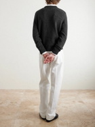 CELINE - Logo-Embroidered Wool and Cashmere-Blend Sweater - Gray