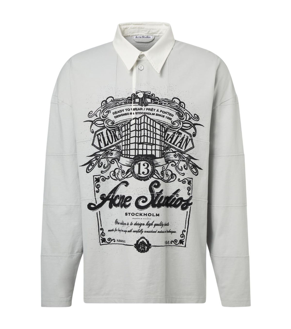 Acne Studios - Logo-Print Lyocell-Blend Polo Shirt - Neutrals Acne