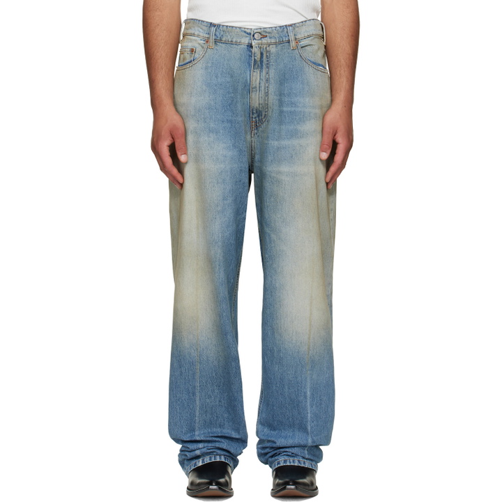 Photo: MM6 Maison Margiela Blue Straight-Leg Jeans
