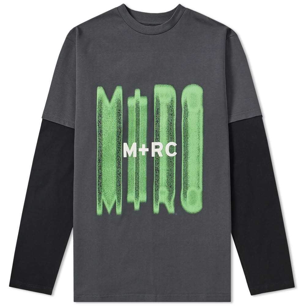 M+RC Noir Long Sleeve Double Layered Tee Shark Skin Grey M+RC Noir