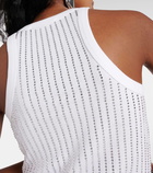 The Attico Crystal-embellished cotton tank top