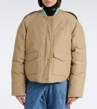 Loewe Padded shearling-trimmed cotton-blend jacket