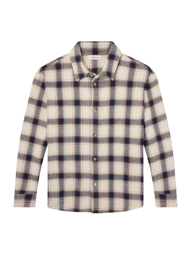 Photo: FRAME - Checked Cotton-Blend Flannel Overshirt - Neutrals