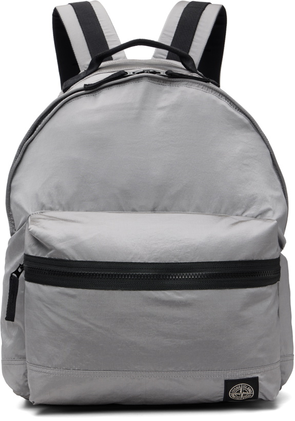 Photo: Stone Island Gray 9200010 Coated Nylon Metal ECONYL Backpack