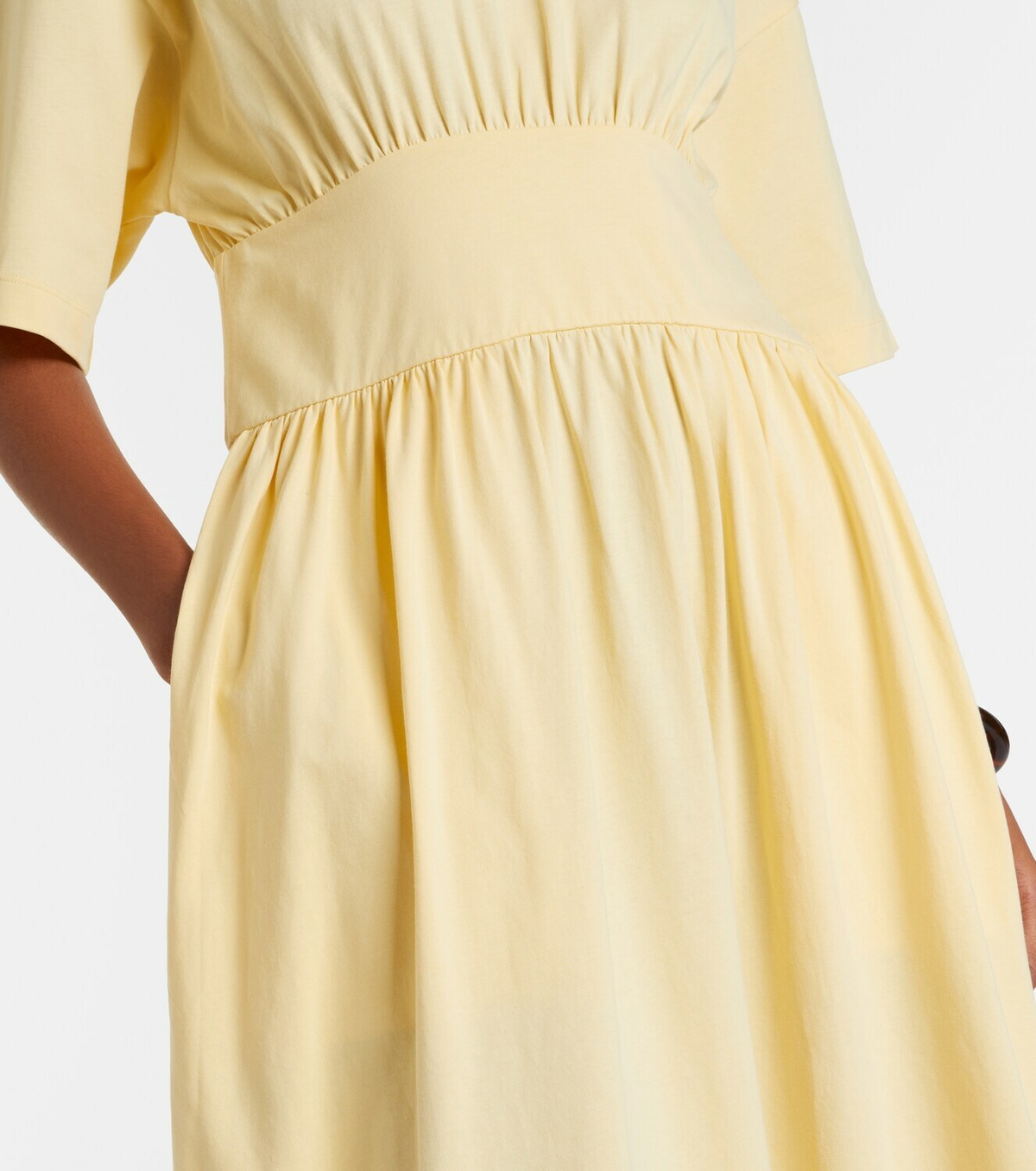 Toteme Gathered cotton jersey midi dress