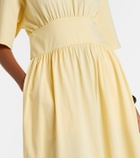 Toteme Gathered cotton jersey midi dress