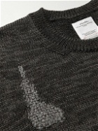 Visvim - Distressed Embroidered Mohair and Linen-Blend Sweater - Black