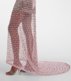 Là Fuori Embellished one-shoulder gown