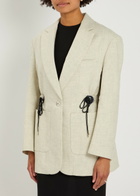 Rabanne Embellished Wool-blend Blazer Grey