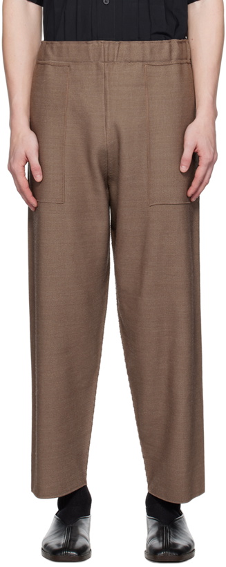 Photo: HOMME PLISSÉ ISSEY MIYAKE Brown Inlaid Trousers