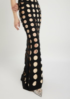 A.W.A.K.E Mode Laser-cut Cut-out Crepe Maxi Skirt Black