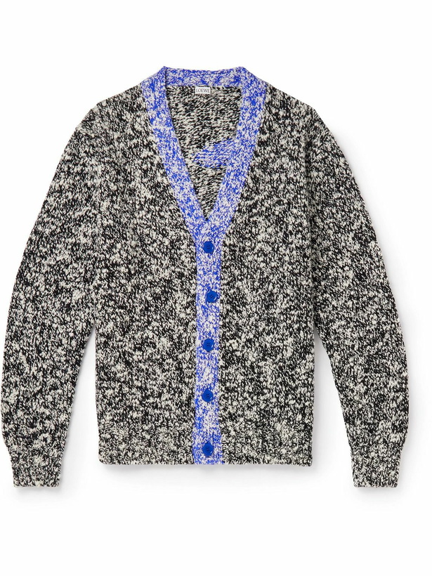 Photo: Loewe - Logo-Intarsia Wool-Blend Cardigan - Black