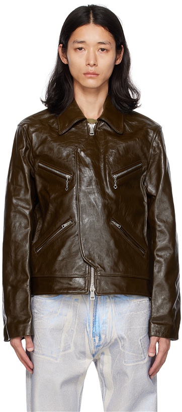Photo: Our Legacy Brown Demon Leather Jacket