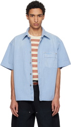 WOOYOUNGMI Blue Faded Denim Shirt