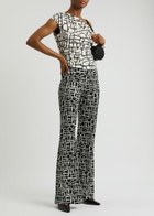 Diane Von Furstenberg Brooklyn Printed Jersey Trousers Black And White