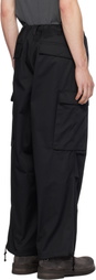 Y's For Men Black Twill Cargo Pants