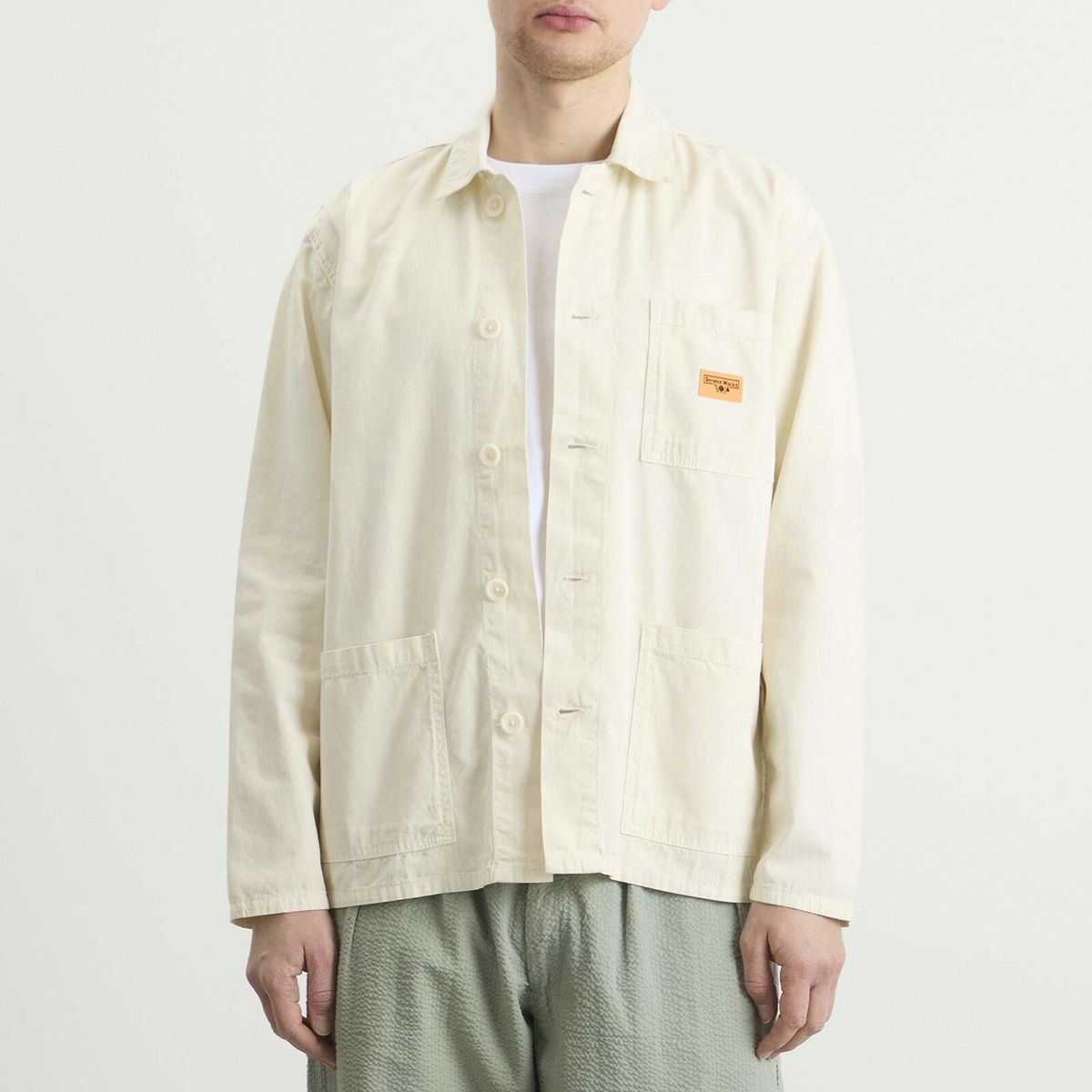 Service Works Men's Twill Chore Shirt in Off White