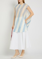 Jacquemus La Robe Berlingot Striped Organza Mini Shirt Dress White And Blue
