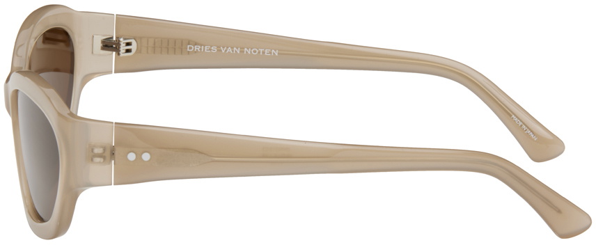 Dries Van Noten Beige Linda Farrow Edition Goggle Sunglasses