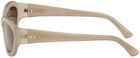 Dries Van Noten Beige Linda Farrow Edition Goggle Sunglasses