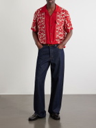 KAPITAL - Camp-Collar Printed Woven Shirt - Red