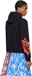 Chopova Lowena Black Double Rose Bud Zip Hoodie