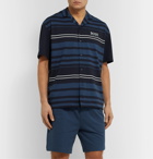 Hugo Boss - Logo-Embroidered Striped Cotton-Jersey Shirt and Shorts Set - Blue