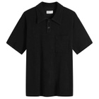 Universal Works Men's Newlyn Light Weight Terry Polo in Black