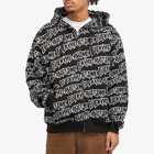 Fucking Awesome Men's AOP Stamp Zipped Hoodie in Black/White