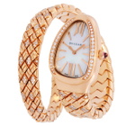 Bvlgari Serpenti Spiga Quartz Diamond White Dial Ladies Watch 103656