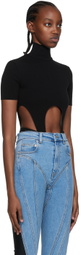 Mugler Black Cutout Bodysuit