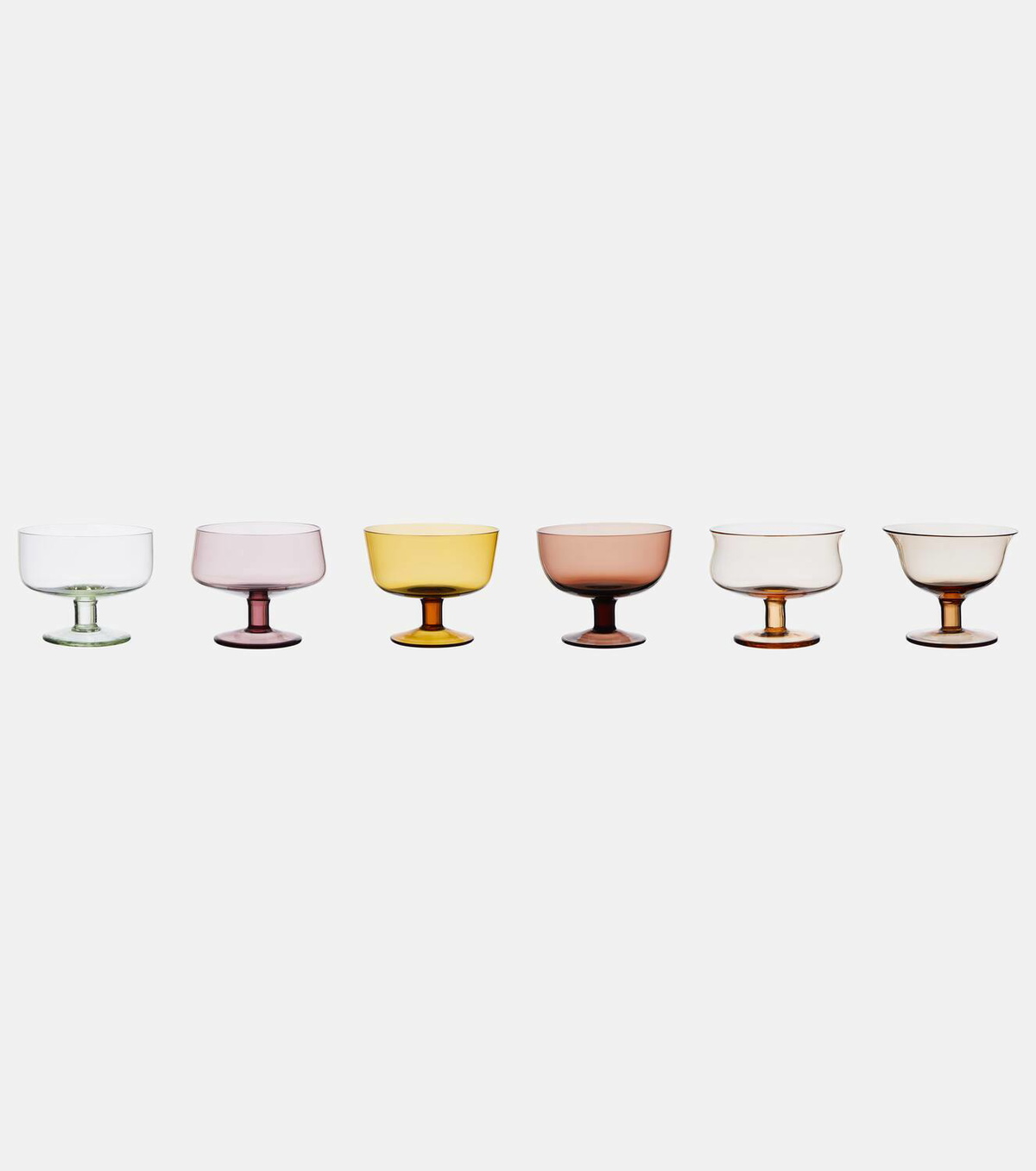 Bitossi Diseguale set of 6 glass ice cream bowls
