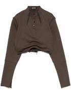 Elena Velez Brown Gathered Top