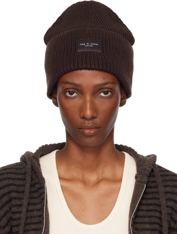 Photo: rag & bone Brown Blake Wool Beanie