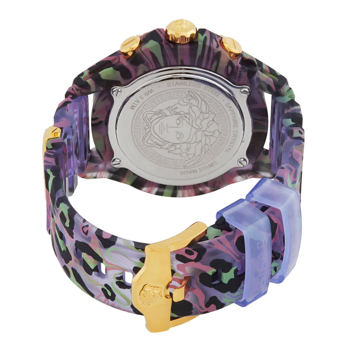 Versace Icon Active Chronograph Quartz Lilac Leopard Mens Watch