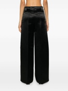 Peter Do Black Wide-Leg Satin Trousers