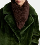 Yves Salomon Shearling and wool scarf