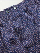 Derek Rose - Brindisi Printed Silk-Satin Boxer Shorts - Blue