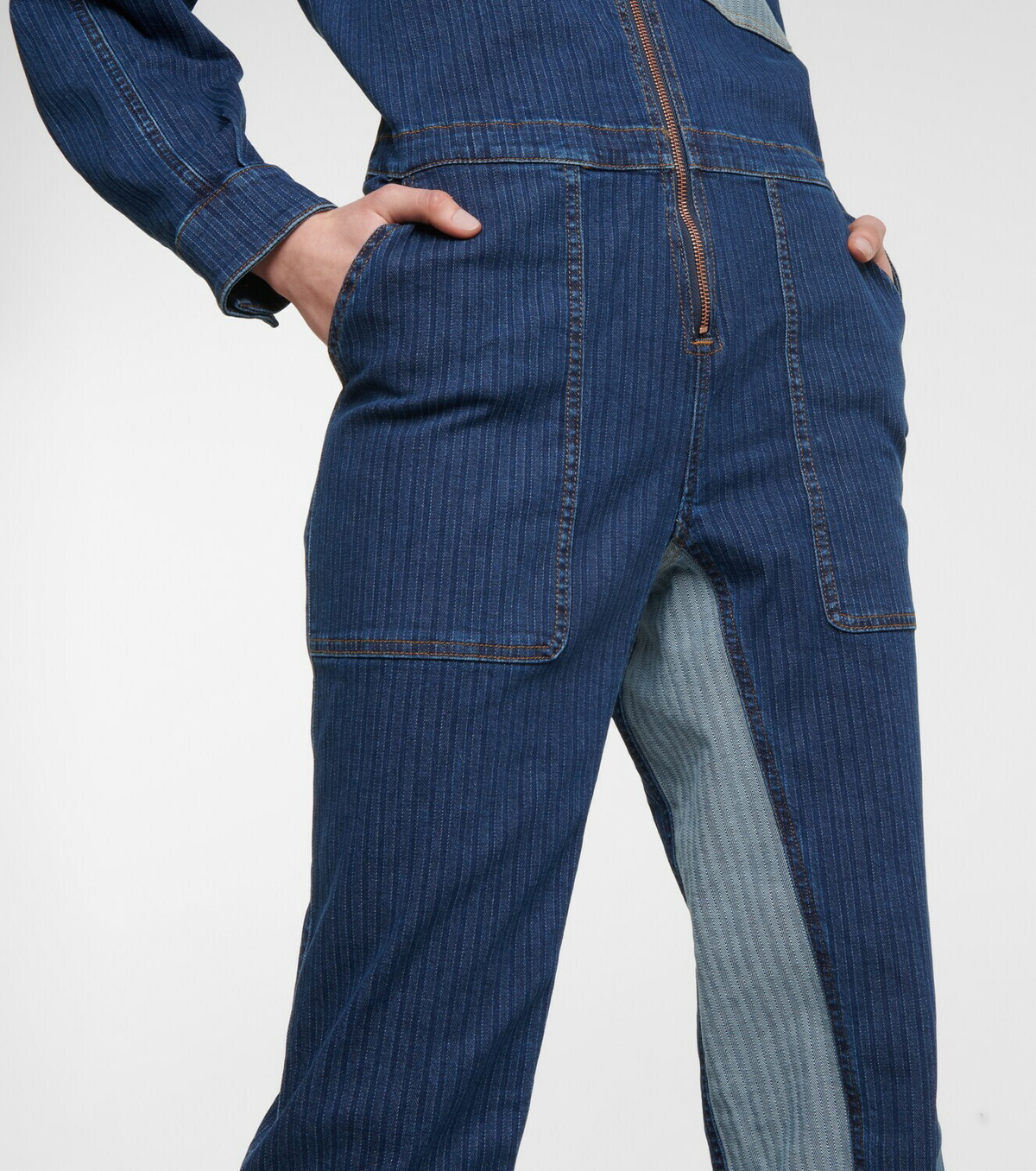 See By Chloé Striped denim jumpsuit