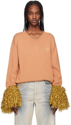 doublet Tan Cheerleading Pompon Sweater