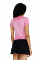 Diesel Slim T-shirt with tonal logo print - T-Shirts Womens in Pink
