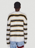 Fuzzy Stripe Sweater in White