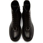 Neil Barrett Black Leather Pierced Punk Boots