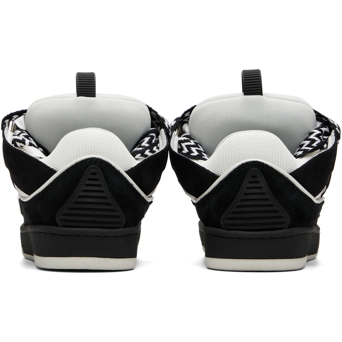 Lanvin Black & White Bicolor Curb Sneakers