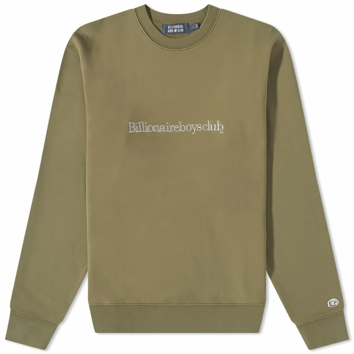 Photo: Billionaire Boys Club Men's Serif Logo Crew Sweat in Olive