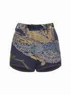 ETRO - Embroidered Denim Mini Shorts